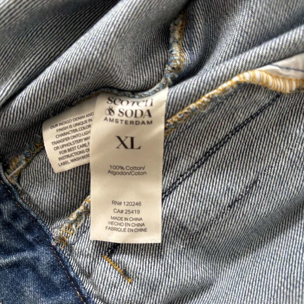 NWT! Scotch & Soda Cropped Bomber Jean Jacket - XL - Picture 6 of 8